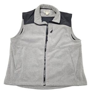 Duluth Trading Fleece Vest L Gray Full Zip Workwear Utility Gorpcore Normcore